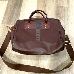 DULUTH Pack  Brown Canvas Duffle Shoulder Weekend Bag Carry On Leather Dr